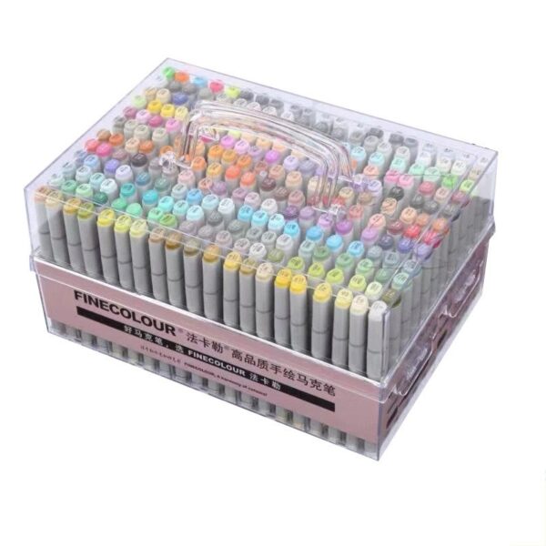 EF100 Dual-Tip Alcohol Art Markers 240-Piece Transparent Box Set