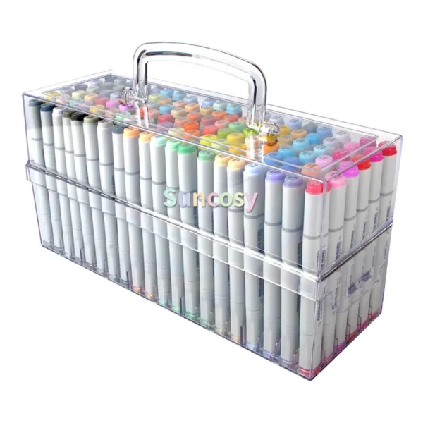 EF100 Dual-Tip Alcohol Art Markers 120-Piece Standard Transparent Box Set - Image 2