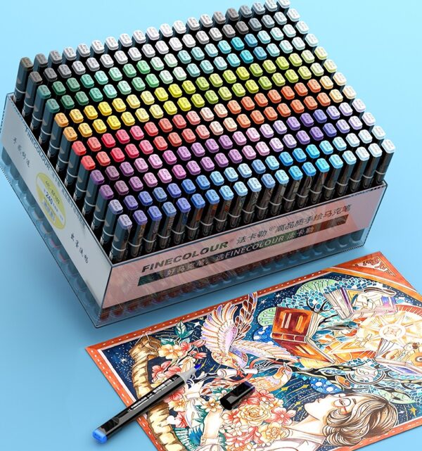 EF102 Brush Alcohol Art Markers 240 Old Color Transparent Box Set - Image 2
