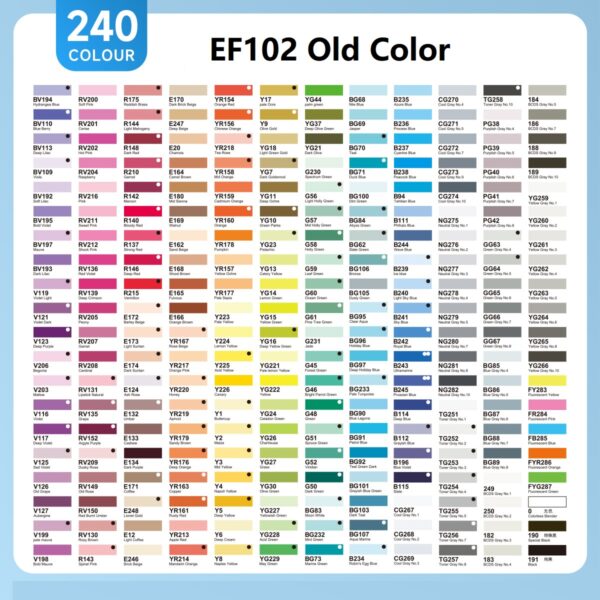 EF102 Brush Alcohol Art Markers 240 Old Color Transparent Box Set