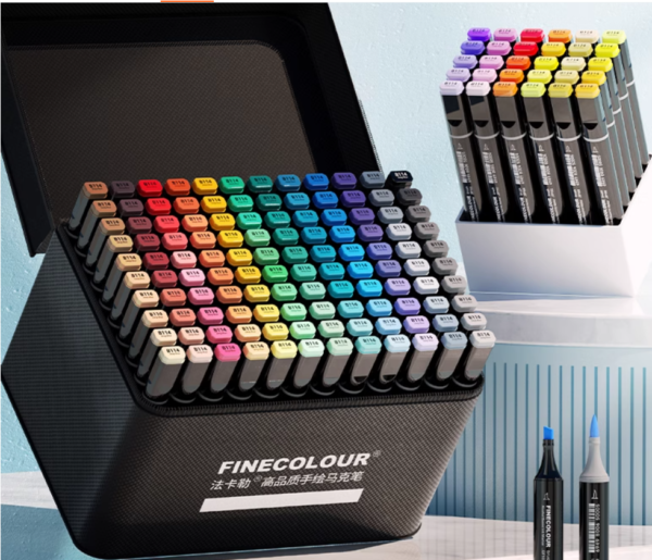 EF102 Brush Alcohol Art Markers 120-Piece Anime Pouch Set