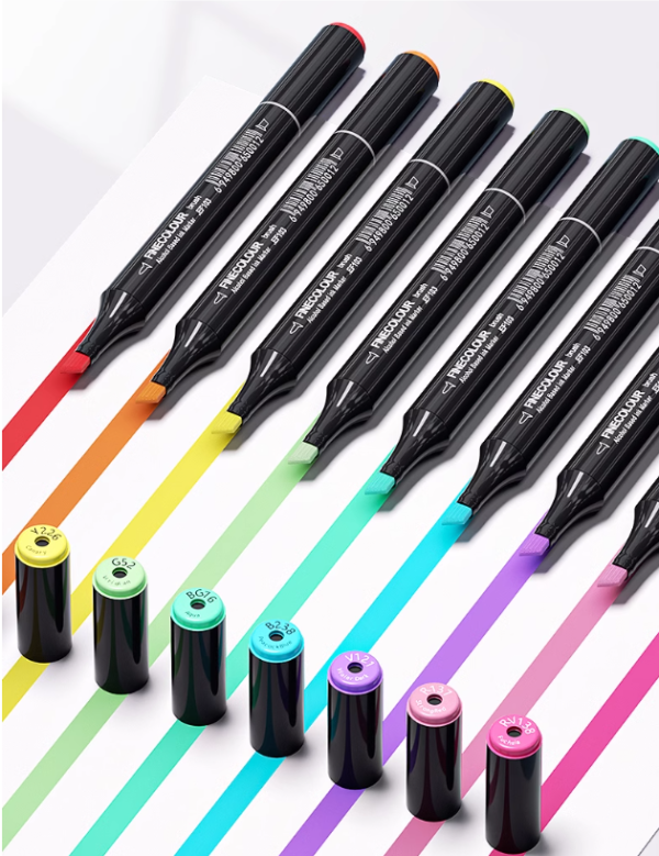 EF103 Alcohol Art Markers 72-Color Anime Pouch Set Brush & Chisel - Image 4