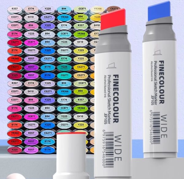 Finecolour EF105 20mm Ultra-Wide Alcohol Art Markers 72-Piece Set - Image 2