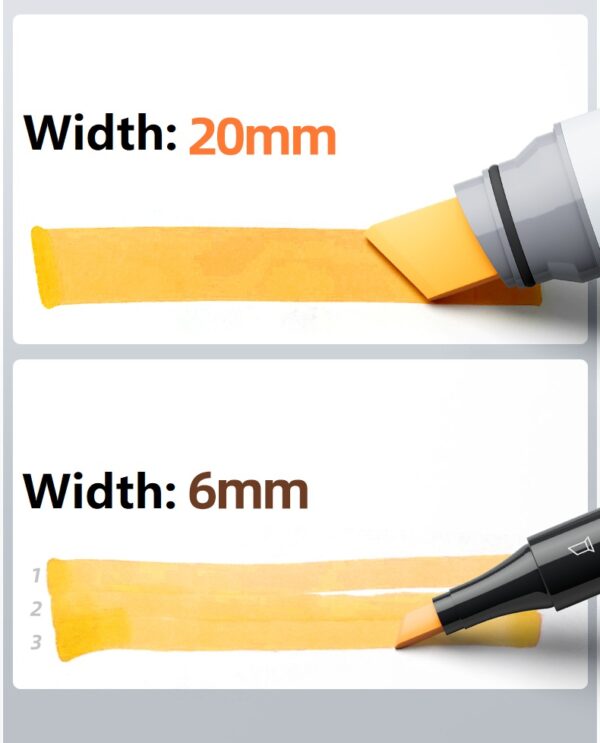 EF105 20mm Ultra-Wide Alcohol Art Markers 12-Piece Gray Tone Set - Image 6