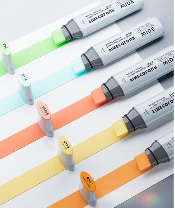 EF105 20mm Ultra-Wide Alcohol Art Markers 12-Piece Gray Tone Set - Image 3