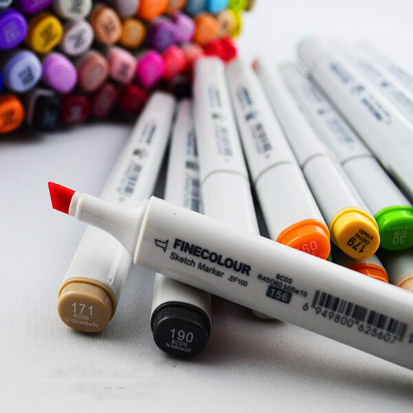 EF100 Skin Tone 12-Pack Dual-Tip Alcohol Markers Fine & Chisel - Image 4